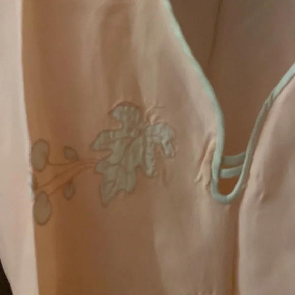 Vintage Little Duchess lounge pj set peach silk small crop pant high rise - Picture 3 of 12